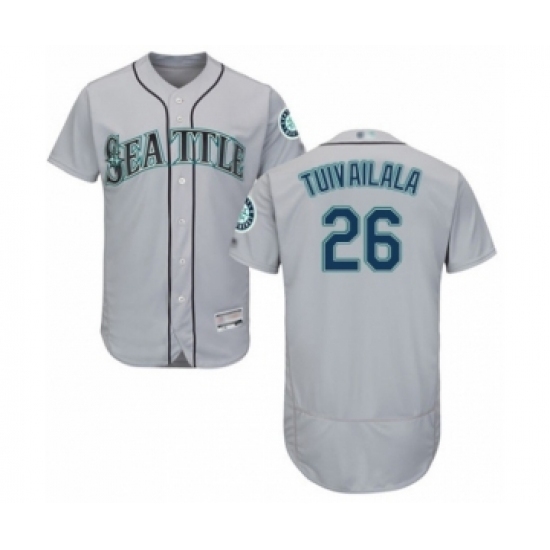 Men's Seattle Mariners #26 Sam Tuivailala Grey Road Flex Base Authentic Collection Baseball Player Jersey Men's Seattle Mariners #26 Sam Tuivailala Grey Road Flex Base Authentic Collection Baseball Player Jersey