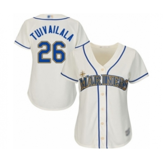 Women's Seattle Mariners #26 Sam Tuivailala Authentic Cream Alternate Cool Base Baseball Player Jersey Women's Seattle Mariners #26 Sam Tuivailala Authentic Cream Alternate Cool Base Baseball Player Jersey
