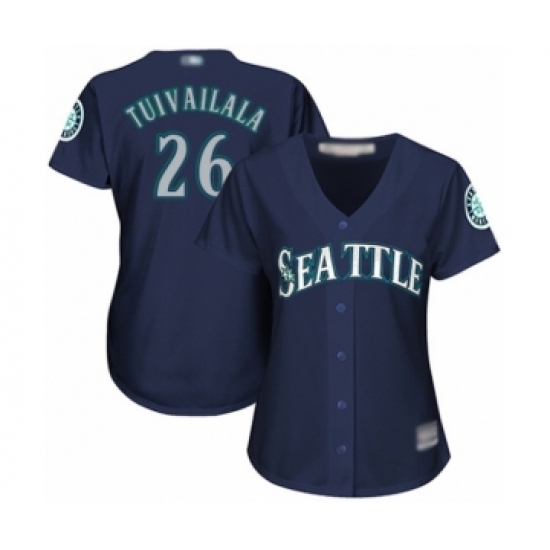 Women's Seattle Mariners #26 Sam Tuivailala Authentic Navy Blue Alternate 2 Cool Base Baseball Player Jersey Women's Seattle Mariners #26 Sam Tuivailala Authentic Navy Blue Alternate 2 Cool Base Baseball Player Jersey