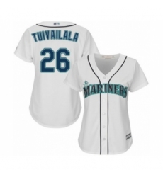 Women's Seattle Mariners #26 Sam Tuivailala Authentic White Home Cool Base Baseball Player Jersey Women's Seattle Mariners #26 Sam Tuivailala Authentic White Home Cool Base Baseball Player Jersey