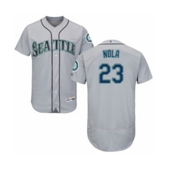 Men's Seattle Mariners #23 Austin Nola Grey Road Flex Base Authentic Collection Baseball Player Jersey Men's Seattle Mariners #23 Austin Nola Grey Road Flex Base Authentic Collection Baseball Player Jersey