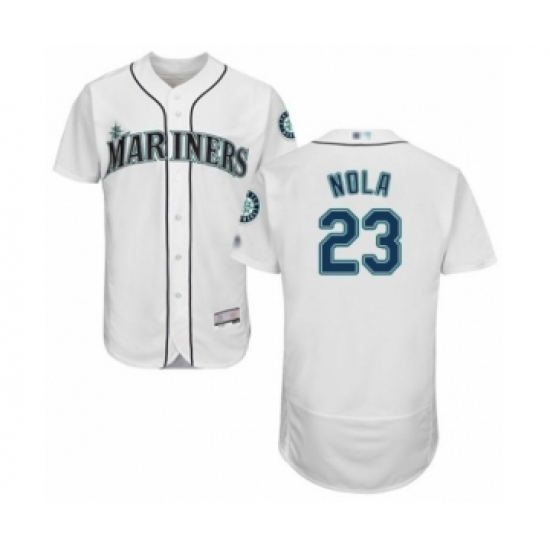 Men's Seattle Mariners #23 Austin Nola White Home Flex Base Authentic Collection Baseball Player Jersey Men's Seattle Mariners #23 Austin Nola White Home Flex Base Authentic Collection Baseball Player Jersey