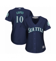 Women's Seattle Mariners #10 Tim Lopes Authentic Navy Blue Alternate 2 Cool Base Baseball Player Jersey