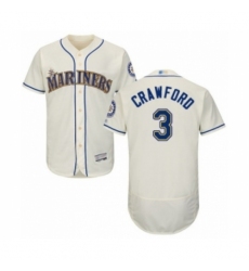 Men's Seattle Mariners #3 J.P. Crawford Cream Alternate Flex Base Authentic Collection Baseball Player Jersey Men's Seattle Mariners #3 J.P. Crawford Cream Alternate Flex Base Authentic Collection Baseball Player Jersey