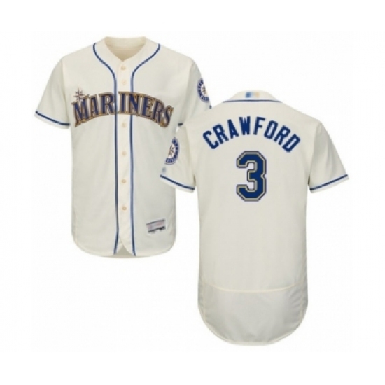 Men's Seattle Mariners #3 J.P. Crawford Cream Alternate Flex Base Authentic Collection Baseball Player Jersey Men's Seattle Mariners #3 J.P. Crawford Cream Alternate Flex Base Authentic Collection Baseball Player Jersey