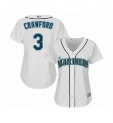 Women's Seattle Mariners #3 J.P. Crawford Authentic White Home Cool Base Baseball Player Jersey Women's Seattle Mariners #3 J.P. Crawford Authentic White Home Cool Base Baseball Player Jersey