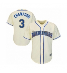 Youth Seattle Mariners #3 J.P. Crawford Authentic Cream Alternate Cool Base Baseball Player Jersey Youth Seattle Mariners #3 J.P. Crawford Authentic Cream Alternate Cool Base Baseball Player Jersey