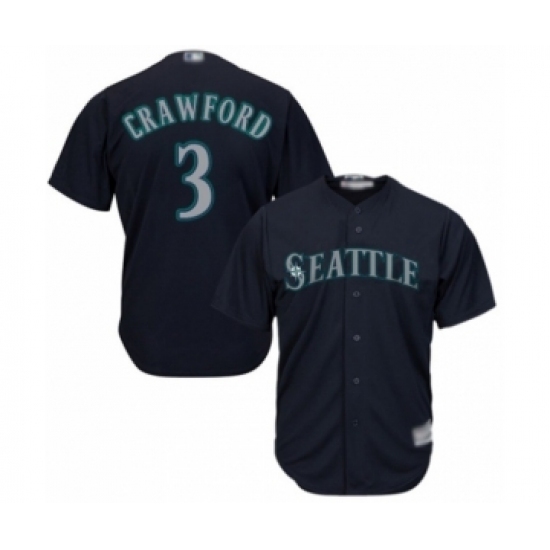 Youth Seattle Mariners #3 J.P. Crawford Authentic Navy Blue Alternate 2 Cool Base Baseball Player Jersey Youth Seattle Mariners #3 J.P. Crawford Authentic Navy Blue Alternate 2 Cool Base Baseball Player Jersey