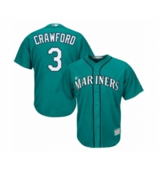 Youth Seattle Mariners #3 J.P. Crawford Authentic Teal Green Alternate Cool Base Baseball Player Jersey Youth Seattle Mariners #3 J.P. Crawford Authentic Teal Green Alternate Cool Base Baseball Player Jersey