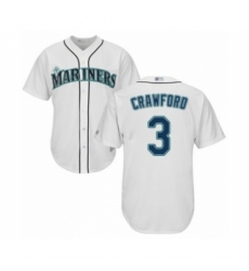 Youth Seattle Mariners #3 J.P. Crawford Authentic White Home Cool Base Baseball Player Jersey Youth Seattle Mariners #3 J.P. Crawford Authentic White Home Cool Base Baseball Player Jersey