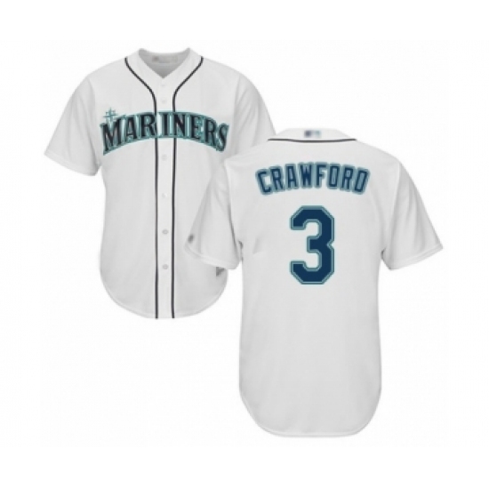 Youth Seattle Mariners #3 J.P. Crawford Authentic White Home Cool Base Baseball Player Jersey Youth Seattle Mariners #3 J.P. Crawford Authentic White Home Cool Base Baseball Player Jersey