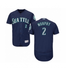 Men's Seattle Mariners #2 Tom Murphy Navy Blue Alternate Flex Base Authentic Collection Baseball Player Jersey