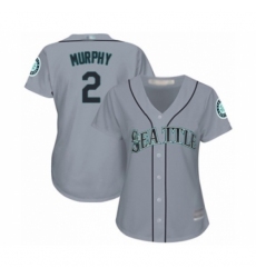 Women's Seattle Mariners #2 Tom Murphy Authentic Grey Road Cool Base Baseball Player Jersey