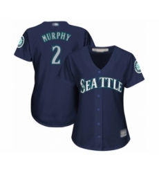 Women's Seattle Mariners #2 Tom Murphy Authentic Navy Blue Alternate 2 Cool Base Baseball Player Jersey