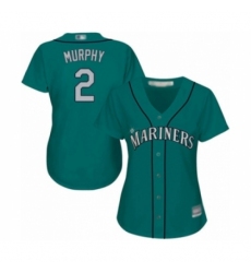 Women's Seattle Mariners #2 Tom Murphy Authentic Teal Green Alternate Cool Base Baseball Player Jersey