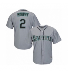 Youth Seattle Mariners #2 Tom Murphy Authentic Grey Road Cool Base Baseball Player Jersey