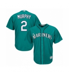 Youth Seattle Mariners #2 Tom Murphy Authentic Teal Green Alternate Cool Base Baseball Player Jersey