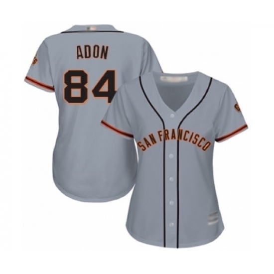 Women's San Francisco Giants #84 Melvin Adon Authentic Grey Road Cool Base Baseball Player Jersey Women's San Francisco Giants #84 Melvin Adon Authentic Grey Road Cool Base Baseball Player Jersey