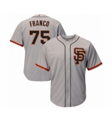 Men's San Francisco Giants #75 Enderson Franco Grey Alternate Flex Base Authentic Collection Baseball Player Jersey