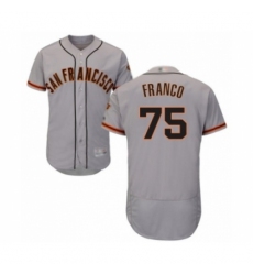 Men's San Francisco Giants #75 Enderson Franco Grey Road Flex Base Authentic Collection Baseball Player Jersey