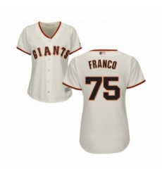 Women's San Francisco Giants #75 Enderson Franco Authentic Cream Home Cool Base Baseball Player Jersey Women's San Francisco Giants #75 Enderson Franco Authentic Cream Home Cool Base Baseball Player Jersey