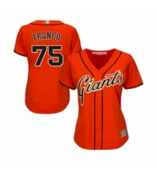 Women's San Francisco Giants #75 Enderson Franco Authentic Orange Alternate Cool Base Baseball Player Jersey Women's San Francisco Giants #75 Enderson Franco Authentic Orange Alternate Cool Base Baseball Player Jersey