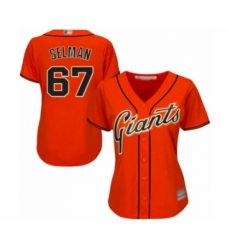 Women's San Francisco Giants #67 Sam Selman Authentic Orange Alternate Cool Base Baseball Player Jersey Women's San Francisco Giants #67 Sam Selman Authentic Orange Alternate Cool Base Baseball Player Jersey