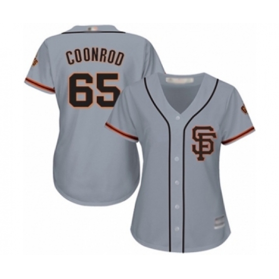 Women's San Francisco Giants #65 Sam Coonrod Authentic Grey Road 2 Cool Base Baseball Player Jersey Women's San Francisco Giants #65 Sam Coonrod Authentic Grey Road 2 Cool Base Baseball Player Jersey
