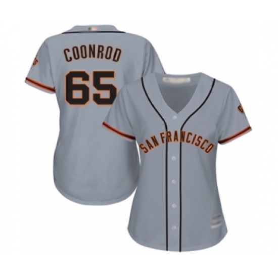 Women's San Francisco Giants #65 Sam Coonrod Authentic Grey Road Cool Base Baseball Player Jersey Women's San Francisco Giants #65 Sam Coonrod Authentic Grey Road Cool Base Baseball Player Jersey