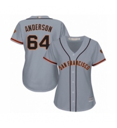 Women's San Francisco Giants #64 Shaun Anderson Authentic Grey Road Cool Base Baseball Player Jersey Women's San Francisco Giants #64 Shaun Anderson Authentic Grey Road Cool Base Baseball Player Jersey