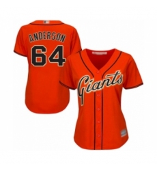 Women's San Francisco Giants #64 Shaun Anderson Authentic Orange Alternate Cool Base Baseball Player Jersey Women's San Francisco Giants #64 Shaun Anderson Authentic Orange Alternate Cool Base Baseball Player Jersey