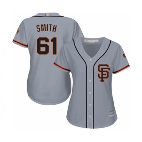 Women's San Francisco Giants #61 Burch Smith Authentic Grey Road 2 Cool Base Baseball Player Jersey Women's San Francisco Giants #61 Burch Smith Authentic Grey Road 2 Cool Base Baseball Player Jersey