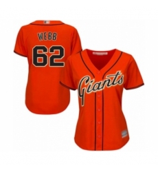 Women's San Francisco Giants #62 Wandy Peralta Authentic Orange Alternate Cool Base Baseball Player Jersey Women's San Francisco Giants #62 Wandy Peralta Authentic Orange Alternate Cool Base Baseball Player Jersey