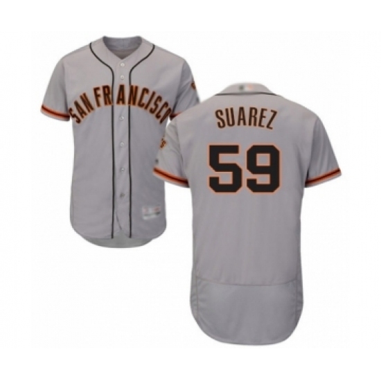 Men's San Francisco Giants #59 Andrew Suarez Grey Road Flex Base Authentic Collection Baseball Player Jersey Men's San Francisco Giants #59 Andrew Suarez Grey Road Flex Base Authentic Collection Baseball Player Jersey