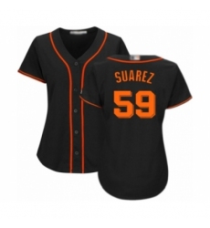 Women's San Francisco Giants #59 Andrew Suarez Authentic Black Alternate Cool Base Baseball Player Jersey Women's San Francisco Giants #59 Andrew Suarez Authentic Black Alternate Cool Base Baseball Player Jersey