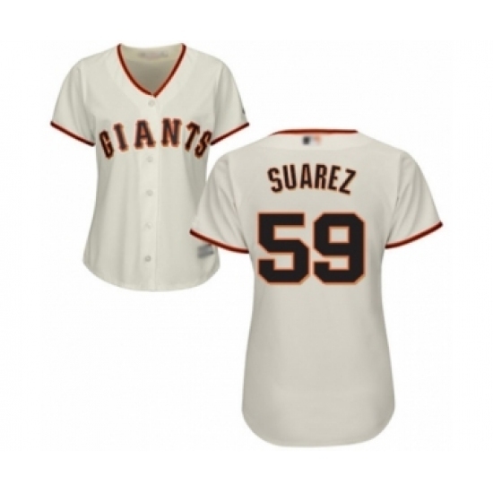 Women's San Francisco Giants #59 Andrew Suarez Authentic Cream Home Cool Base Baseball Player Jersey Women's San Francisco Giants #59 Andrew Suarez Authentic Cream Home Cool Base Baseball Player Jersey