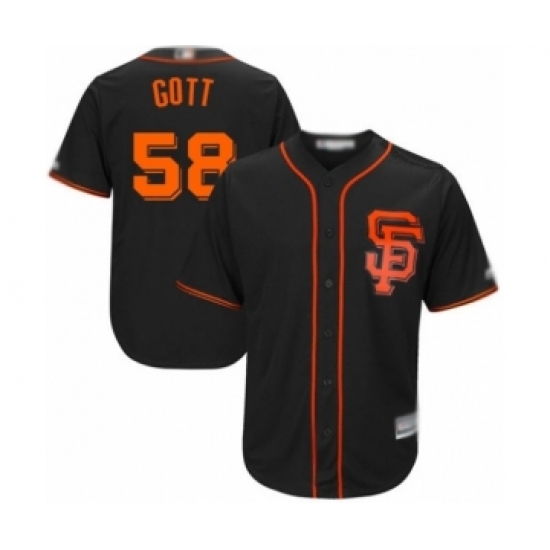 Youth San Francisco Giants #58 Trevor Gott Authentic Black Alternate Cool Base Baseball Player Jersey Youth San Francisco Giants #58 Trevor Gott Authentic Black Alternate Cool Base Baseball Player Jersey