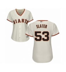 Women's San Francisco Giants #53 Austin Slater Authentic Cream Home Cool Base Baseball Player Jersey Women's San Francisco Giants #53 Austin Slater Authentic Cream Home Cool Base Baseball Player Jersey