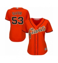 Women's San Francisco Giants #53 Austin Slater Authentic Orange Alternate Cool Base Baseball Player Jersey Women's San Francisco Giants #53 Austin Slater Authentic Orange Alternate Cool Base Baseball Player Jersey
