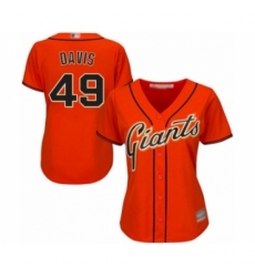 Women's San Francisco Giants #49 Jaylin Davis Authentic Orange Alternate Cool Base Baseball Player Jersey Women's San Francisco Giants #49 Jaylin Davis Authentic Orange Alternate Cool Base Baseball Player Jersey