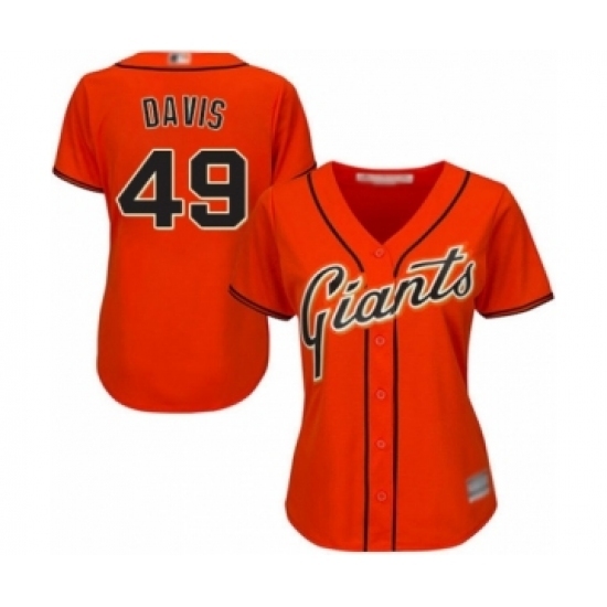 Women's San Francisco Giants #49 Jaylin Davis Authentic Orange Alternate Cool Base Baseball Player Jersey Women's San Francisco Giants #49 Jaylin Davis Authentic Orange Alternate Cool Base Baseball Player Jersey