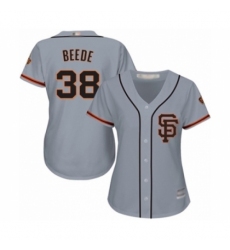 Women's San Francisco Giants #58 Tyler Beede Authentic Grey Road 2 Cool Base Baseball Player Jersey