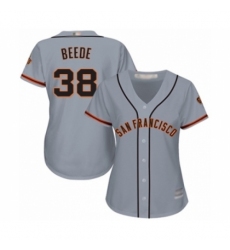 Women's San Francisco Giants #58 Tyler Beede Authentic Grey Road Cool Base Baseball Player Jersey