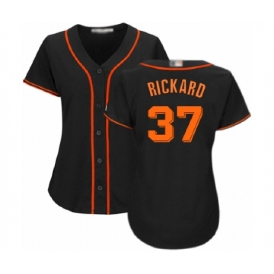 Women's San Francisco Giants #37 Joey Rickard Authentic Black Alternate Cool Base Baseball Player Jersey Women's San Francisco Giants #37 Joey Rickard Authentic Black Alternate Cool Base Baseball Player Jersey