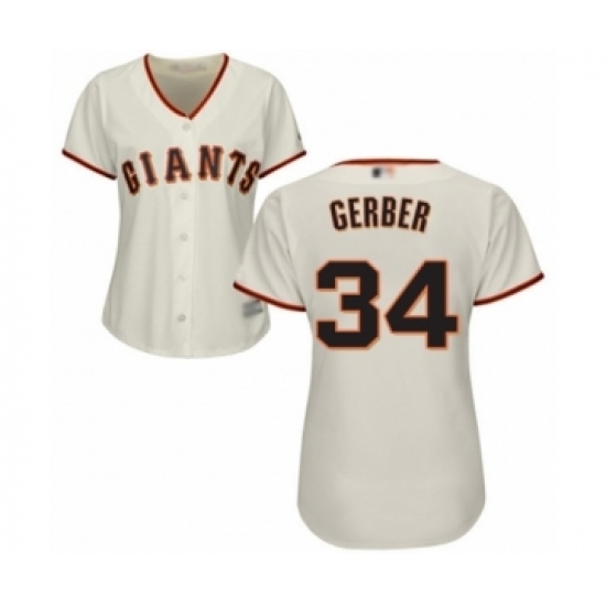 Women's San Francisco Giants #34 Mike Gerber Authentic Cream Home Cool Base Baseball Player Jersey Women's San Francisco Giants #34 Mike Gerber Authentic Cream Home Cool Base Baseball Player Jersey