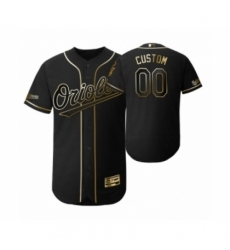 Men's 2019 Golden Edition Baltimore Orioles Black Custom Flex Base Jersey
