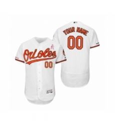 Men's Baltimore Orioles Custom White 2019 Mothers Day Flex Base Home Jersey