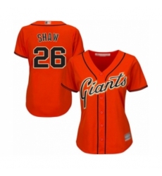 Women's San Francisco Giants #26 Chris Shaw Authentic Orange Alternate Cool Base Baseball Player Jersey Women's San Francisco Giants #26 Chris Shaw Authentic Orange Alternate Cool Base Baseball Player Jersey