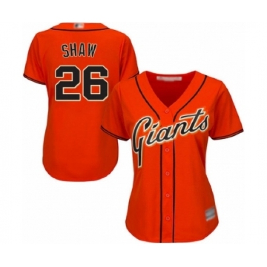 Women's San Francisco Giants #26 Chris Shaw Authentic Orange Alternate Cool Base Baseball Player Jersey Women's San Francisco Giants #26 Chris Shaw Authentic Orange Alternate Cool Base Baseball Player Jersey