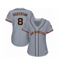 Women's San Francisco Giants #8 Alex Dickerson Authentic Grey Road Cool Base Baseball Player Jersey Women's San Francisco Giants #8 Alex Dickerson Authentic Grey Road Cool Base Baseball Player Jersey